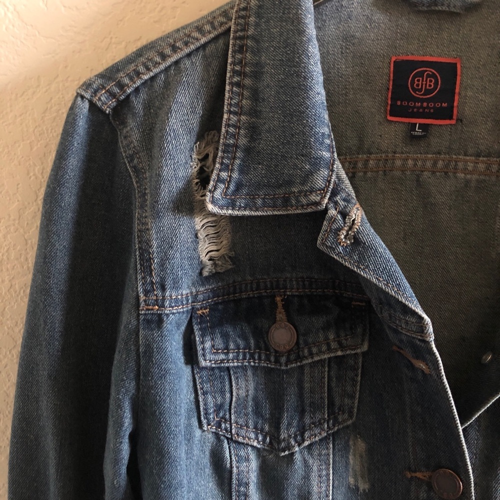Distressed Jean Jacket. Super soft! - Picture 5 of 6